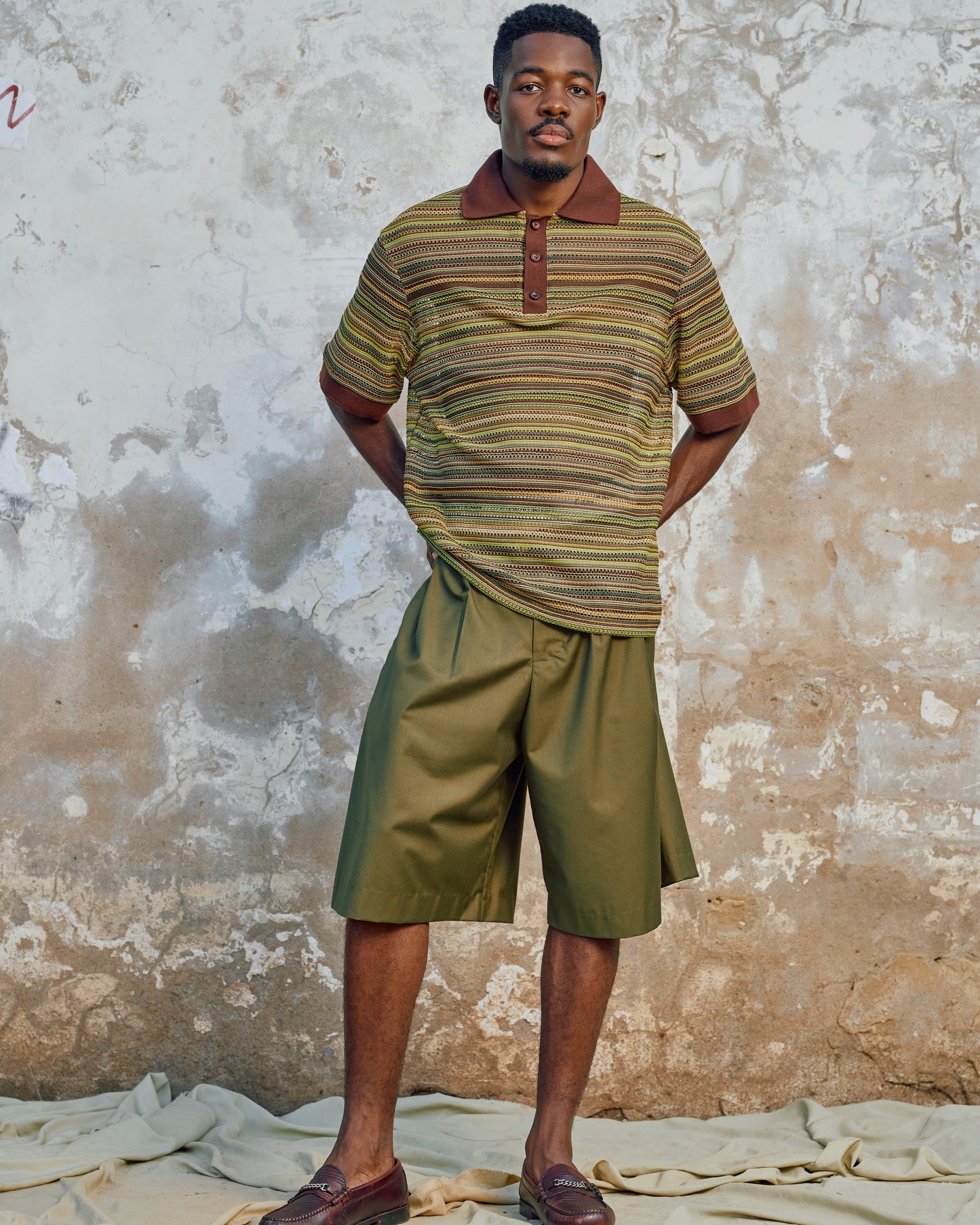Striped Knit Polo
