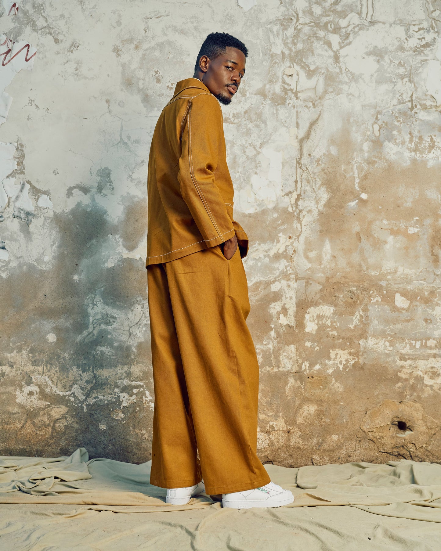 Wide Leg Pleated Trousers