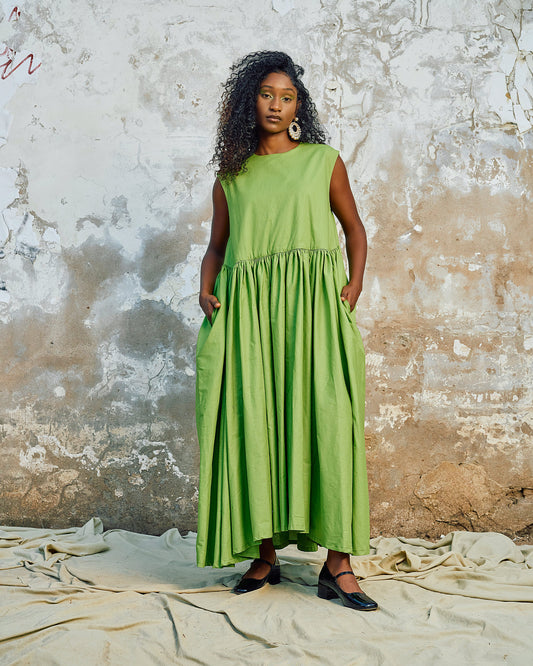 Sunset Green Maxi Dress